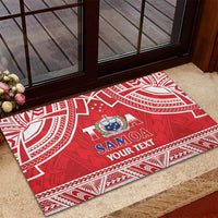 Samoa Rugby Custom Rubber Doormat Toa Samoa Pacific Sporty Red LT14 - Polynesian Pride