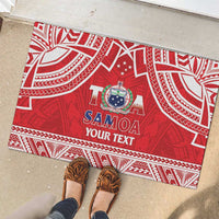 Samoa Rugby Custom Rubber Doormat Toa Samoa Pacific Sporty Red LT14 - Polynesian Pride