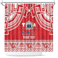 Samoa Rugby Custom Shower Curtain Toa Samoa Pacific Sporty Red LT14 Red - Polynesian Pride