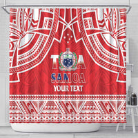 Samoa Rugby Custom Shower Curtain Toa Samoa Pacific Sporty Red LT14 - Polynesian Pride