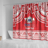 Samoa Rugby Custom Shower Curtain Toa Samoa Pacific Sporty Red LT14 - Polynesian Pride
