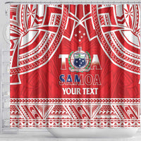 Samoa Rugby Custom Shower Curtain Toa Samoa Pacific Sporty Red LT14 - Polynesian Pride