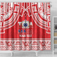Samoa Rugby Custom Shower Curtain Toa Samoa Pacific Sporty Red LT14 - Polynesian Pride
