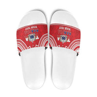 Samoa Rugby Custom Slide Sandals Toa Samoa Pacific Sporty Red LT14 Red - Polynesian Pride