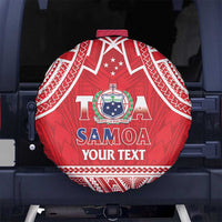 Samoa Rugby Custom Spare Tire Cover Toa Samoa Pacific Sporty Red LT14 No hole Red - Polynesian Pride