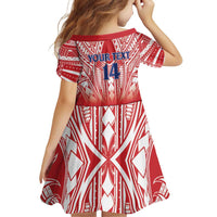 Toa Samoa Rugby Custom Family Matching Off Shoulder Short Dress and Hawaiian Shirt Samoa mo Samoa Polynesian Pacific Red - Polynesian Pride