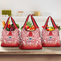 Toa Samoa Rugby Custom Grocery Bag Samoa mo Samoa Polynesian Pacific Red - Polynesian Pride