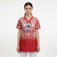 Toa Samoa Rugby Custom Scrub Top Samoa mo Samoa Polynesian Pacific Red - Polynesian Pride