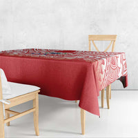 Toa Samoa Rugby Custom Tablecloth Samoa mo Samoa Polynesian Pacific Red - Polynesian Pride