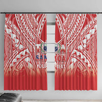 Toa Samoa Rugby Custom Window Curtain Samoa mo Samoa Polynesian Pacific Red - Polynesian Pride