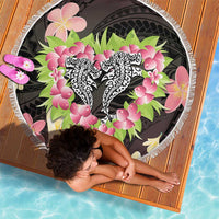 Polynesia Valentine's Day Beach Blanket Hammerhead Shark Plumeria With Polynesian Pattern