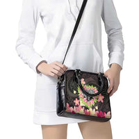 Polynesia Valentine's Day Shoulder Handbag Hammerhead Shark Plumeria With Polynesian Pattern
