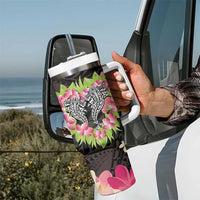 Polynesia Valentine's Day Tumbler With Handle Hammerhead Shark Plumeria With Polynesian Pattern LT14 - Polynesian Pride