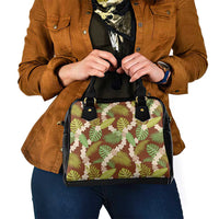 Brown Hawaii Plumeria Lei With Tropical Leaves Shoulder Handbag LT14 - Polynesian Pride