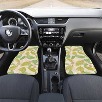 Beige Hawaii Plumeria Lei With Tropical Leaves Car Mats
