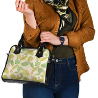 Beige Hawaii Plumeria Lei With Tropical Leaves Shoulder Handbag LT14 - Polynesian Pride