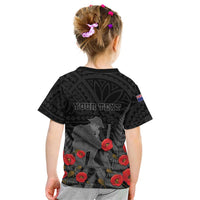 Personalised New Zealand ANZAC Day Kid T Shirt Lest We Forget Soldier Memorial LT15 - Polynesian Pride
