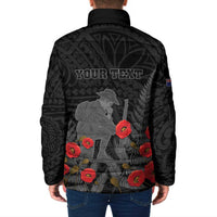 Personalised New Zealand ANZAC Day Padded Jacket Lest We Forget Soldier Memorial
