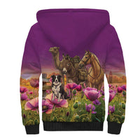 ANZAC Day Sherpa Hoodie Lest We Forget The Animals Of War
