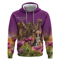 ANZAC Day Zip Hoodie Lest We Forget The Animals Of War
