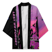 Personalised ANZAC War Animals Kimono Lest We Forget Memorial LT15 Unisex Purple - Polynesian Pride