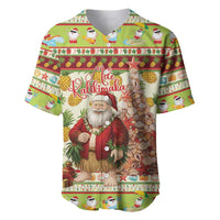 Hawaiian Santa Aloha Pineapple Christmas Baseball Jersey Mele Kalikimaka - Polynesian Pride