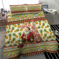 Hawaiian Santa Aloha Pineapple Christmas Bedding Set Mele Kalikimaka - Polynesian Pride
