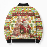 Hawaiian Santa Aloha Pineapple Christmas Bomber Puffer Jacket Mele Kalikimaka - Polynesian Pride