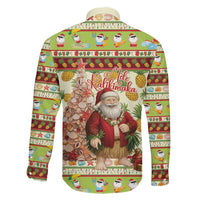 Hawaiian Santa Aloha Pineapple Christmas Family Matching Off The Shoulder Long Sleeve Dress and Hawaiian Shirt Mele Kalikimaka LT15 - Polynesian Pride