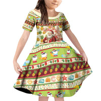 Hawaiian Santa Aloha Pineapple Christmas Family Matching Off Shoulder Short Dress and Hawaiian Shirt Mele Kalikimaka - Polynesian Pride