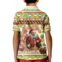 Hawaiian Santa Aloha Pineapple Christmas Kid Polo Shirt Mele Kalikimaka - Polynesian Pride