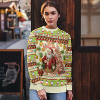 Hawaiian Santa Aloha Pineapple Christmas Ugly Christmas Sweater Mele Kalikimaka - Polynesian Pride