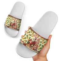 Hawaiian Santa Aloha Pineapple Christmas Slide Sandals Mele Kalikimaka - Polynesian Pride