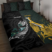 New Zealand and South Africa Rugby Quilt Bed Set Silver Fern With Springboks