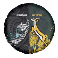New Zealand and South Africa Rugby Spare Tire Cover Silver Fern With Springboks