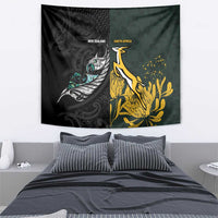 New Zealand and South Africa Rugby Tapestry Silver Fern With Springboks