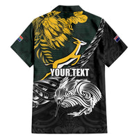 New Zealand and South Africa Rugby Personalised Family Matching Tank Maxi Dress and Hawaiian Shirt Maori Kiwi With Springboks LT15 - Polynesian Pride