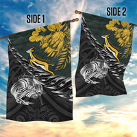 New Zealand and South Africa Rugby Garden Flag Maori Kiwi With Springboks