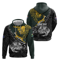 New Zealand and South Africa Rugby Personalised Hoodie Maori Kiwi With Springboks