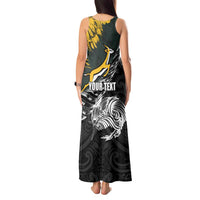 New Zealand and South Africa Rugby Personalised Tank Maxi Dress Maori Kiwi With Springboks