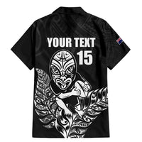 New Zealand Silver Fern Rugby Custom Family Matching Mermaid Dress and Hawaiian Shirt Maori Tiki Black Version