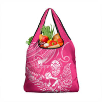 New Zealand Silver Fern Rugby Custom Grocery Bag Maori Tiki Pink Version LT15 1-pack One Size Pink - Polynesian Pride