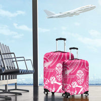 New Zealand Silver Fern Rugby Custom Luggage Cover Maori Tiki Pink Version