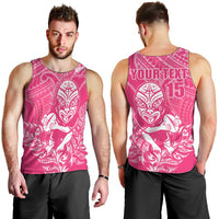 New Zealand Silver Fern Rugby Custom Men Tank Top Maori Tiki Pink Version