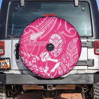 New Zealand Silver Fern Rugby Custom Spare Tire Cover Maori Tiki Pink Version