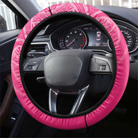 New Zealand Silver Fern Rugby Steering Wheel Cover Maori Tiki Pink Version LT15 - Polynesian Pride