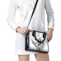 New Zealand Silver Fern Rugby Custom Shoulder Handbag Maori Tiki White Version