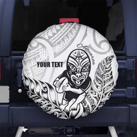 New Zealand Silver Fern Rugby Custom Spare Tire Cover Maori Tiki White Version