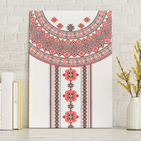 Bulgarian Embroidery Style Seamless Pattern Canvas Wall Art