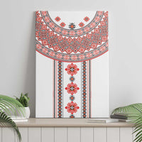 Bulgarian Embroidery Style Seamless Pattern Canvas Wall Art